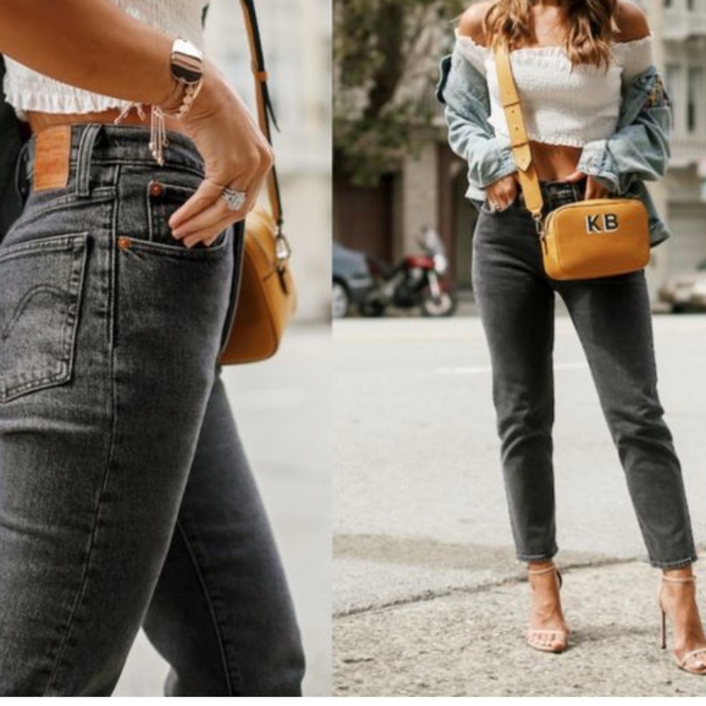 Size26/28 skinny cropped 501 Levi’s black/grey